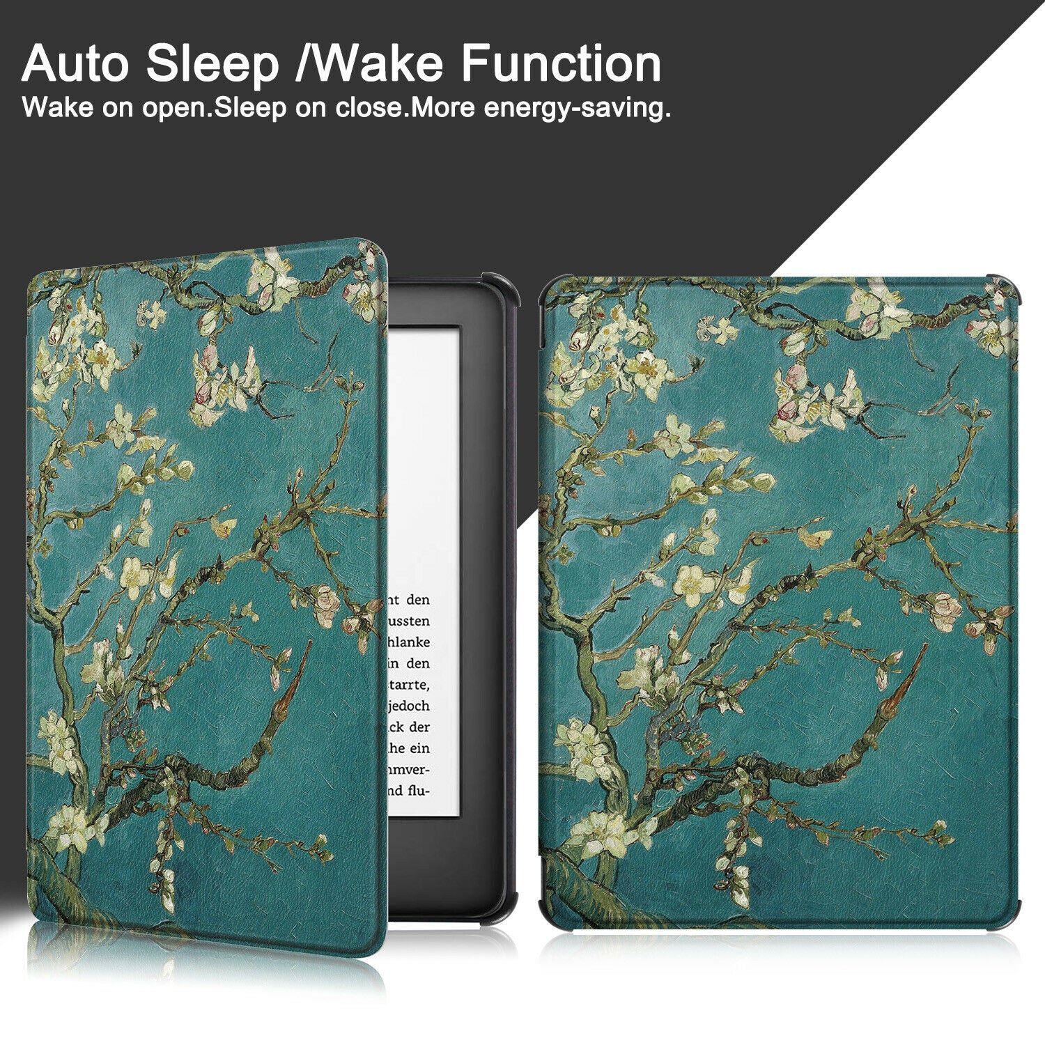 New Amazon Kindle 2019 10th 6" Inch Case Smart Flip Leather Back Slim Cover-Flower