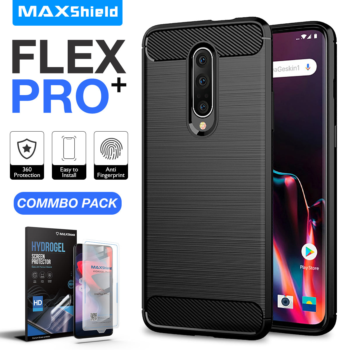 Oneplus 7 Pro Case , Slim-Fit HEAVY DUTY Bumper Case Cover