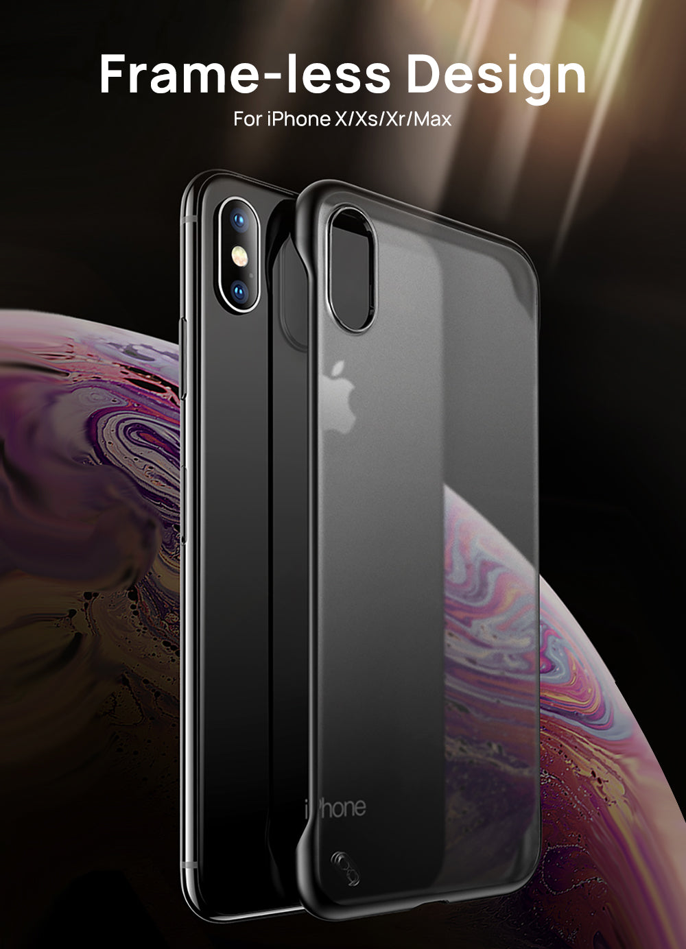 iPhone XS MAX Case Cover, Slim Matte Back Clear TPU ShockProof Bumper