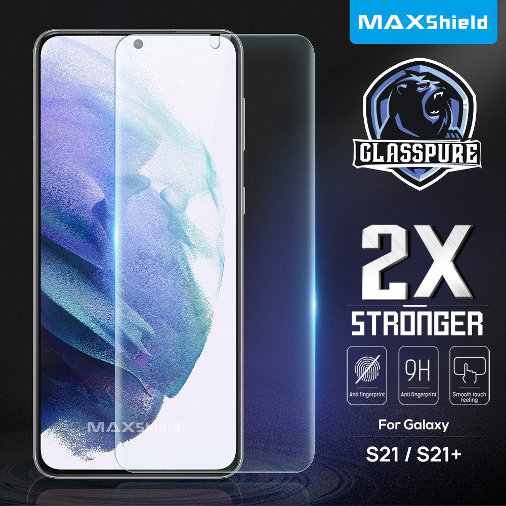 2 PCS Galaxy S21 Plus Screen Protector,Maxshield Tempered Glass Screen Protector