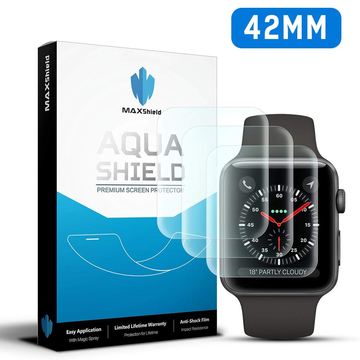 Genuine MaxShield HD Crystal Screen Protector for Apple Watch 42mm iWatch