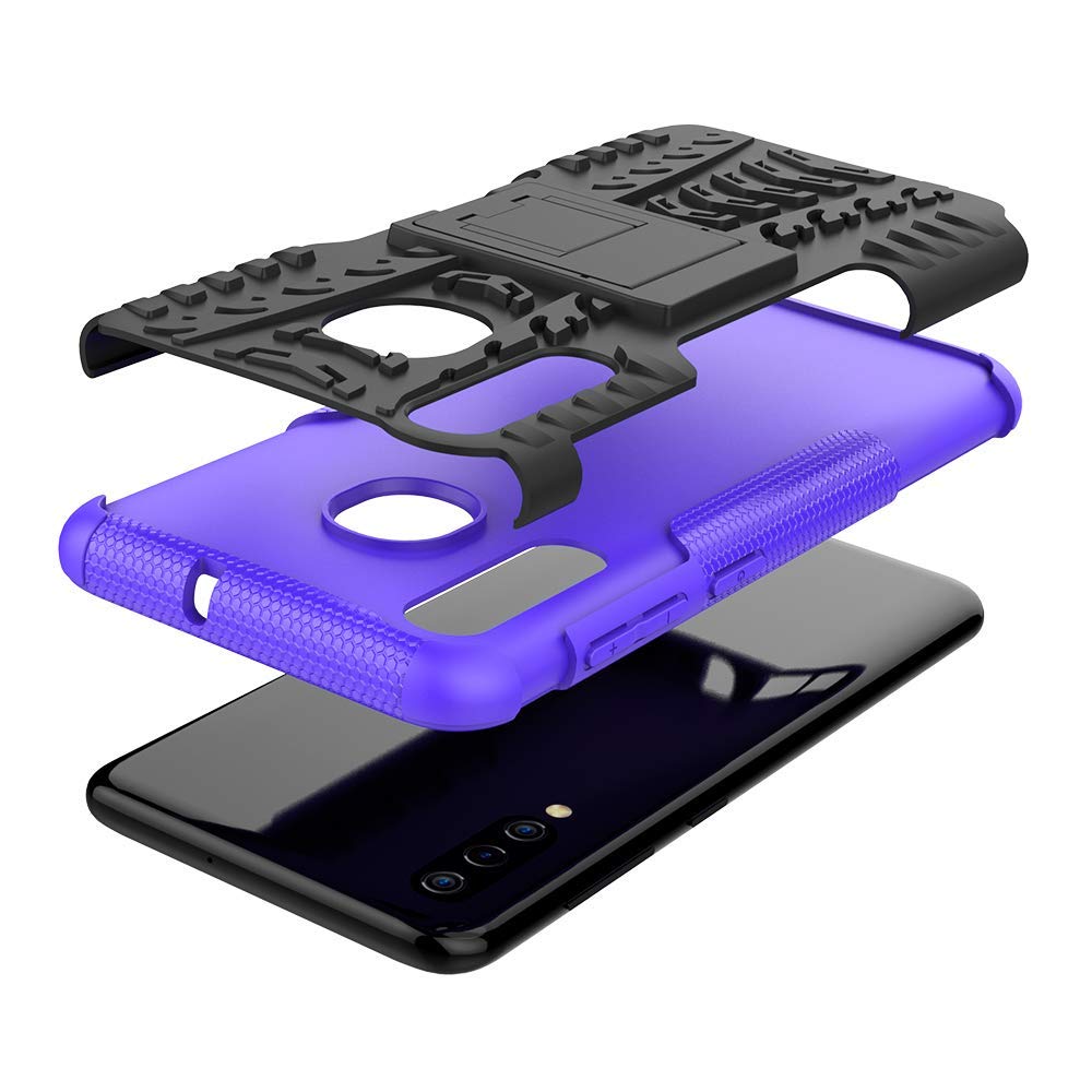Samsung Galaxy A70 Heavy Duty Tough Shockproof Strong Rugged Anti-Knock Kids Protective Case Cover (Purple)