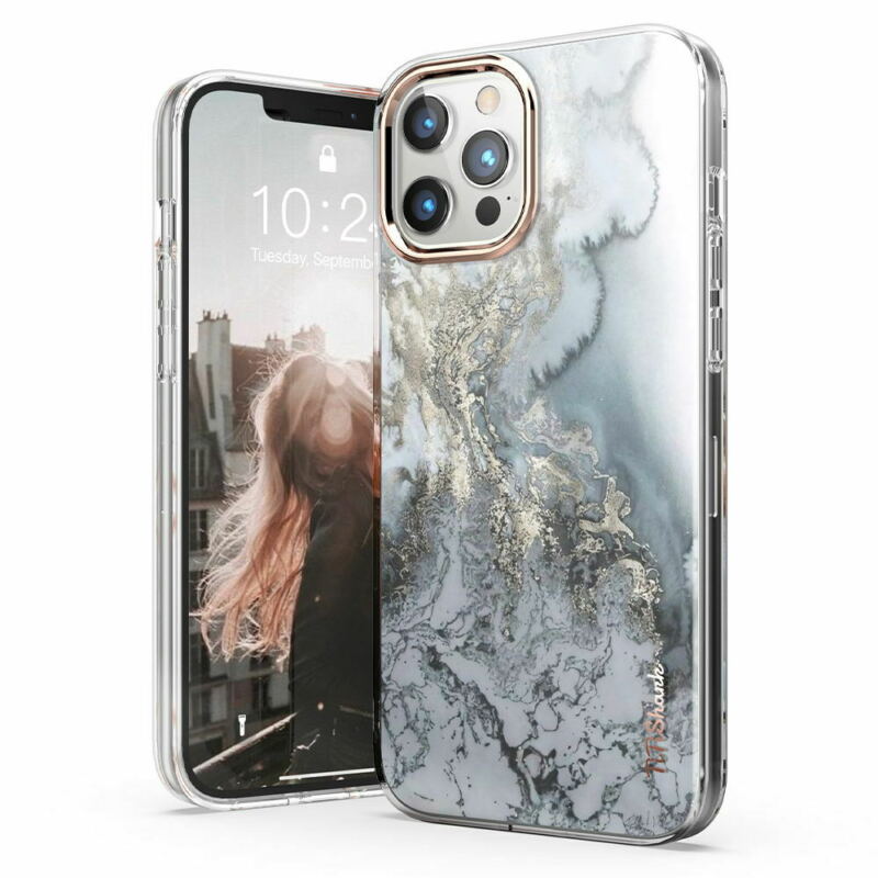 For Apple iPhone 12 6.1" Case Clear Slim Stylish Marble Shockproof Cover