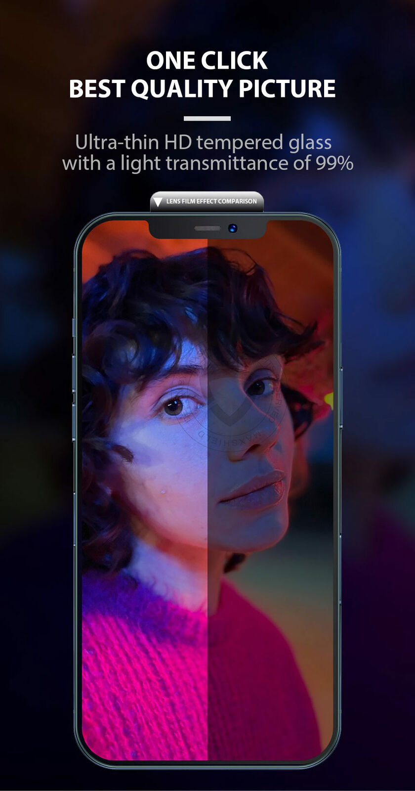 For Apple iPhone 12 Pro Camera Lens Metal Ring Tempered Glass Protector