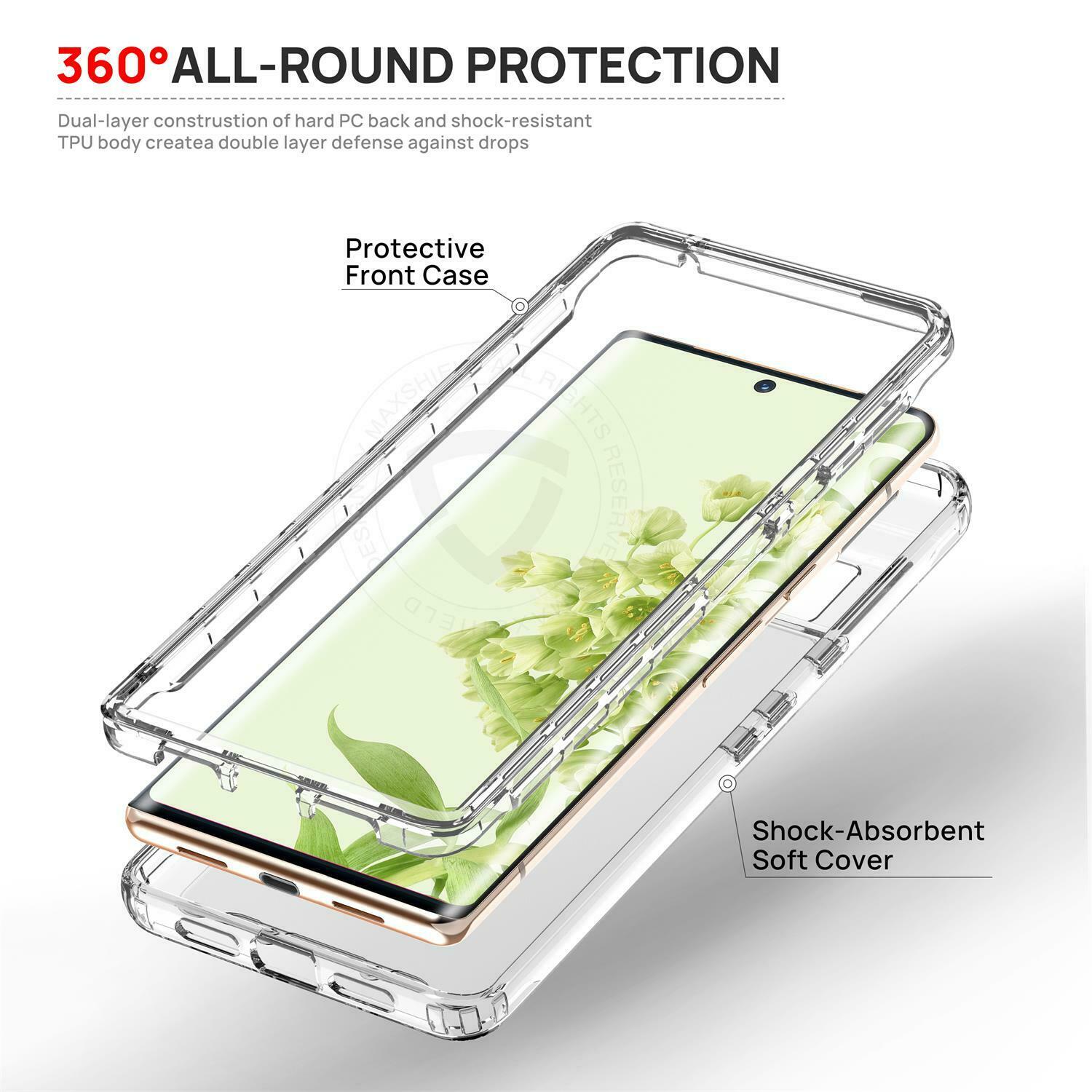 For Google Pixel 6 Pro Case Clear Shockproof Rugged Slim 360 Full Body Case Cover