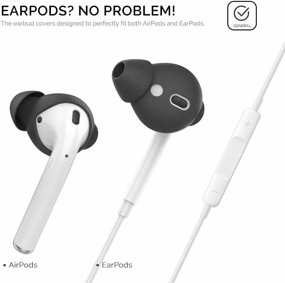 For Apple AirPods Tips + FREE Case Earpod Cover Silicone Ear Hook Earbuds