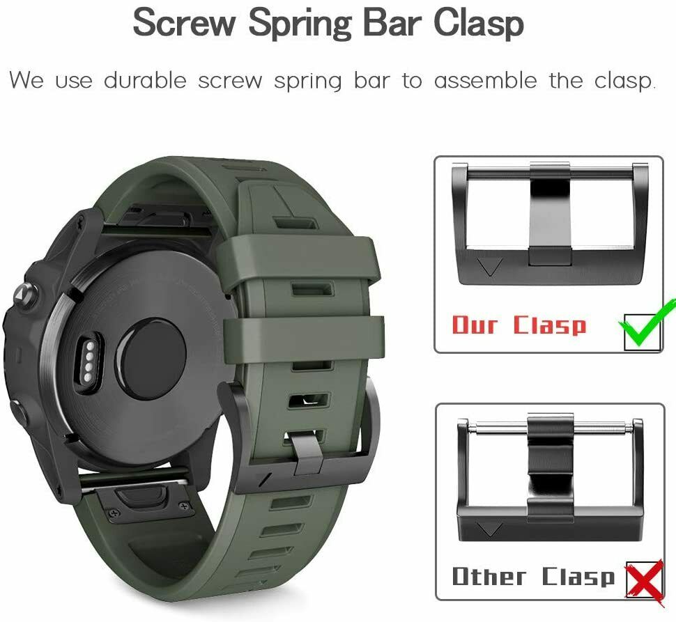 For Garmin Fenix 6 6S 6X PRO 5 5S 5X Plus Silicone Band Replacement Sports Strap