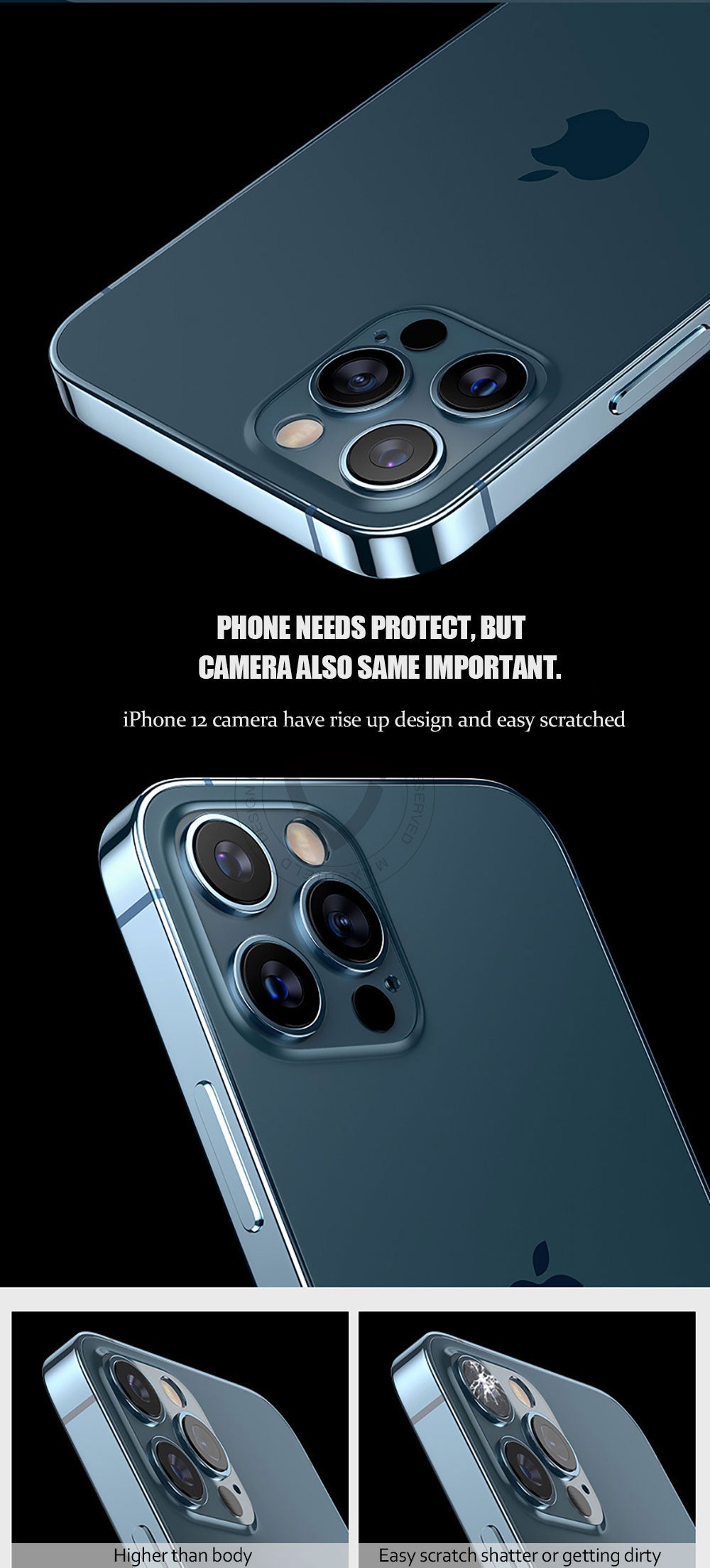 For Apple iPhone 12 Mini Camera Lens Aluminium Metal Glass Screen Protector