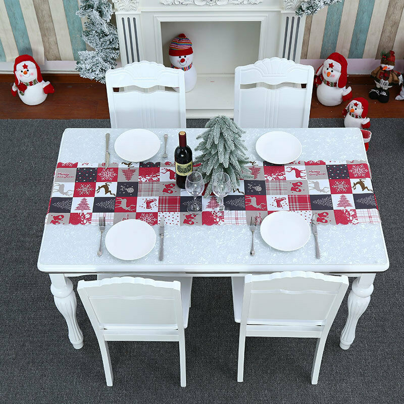 Christmas Table Runner Table Cloth Cover Home Xmas Party Table Decorations
