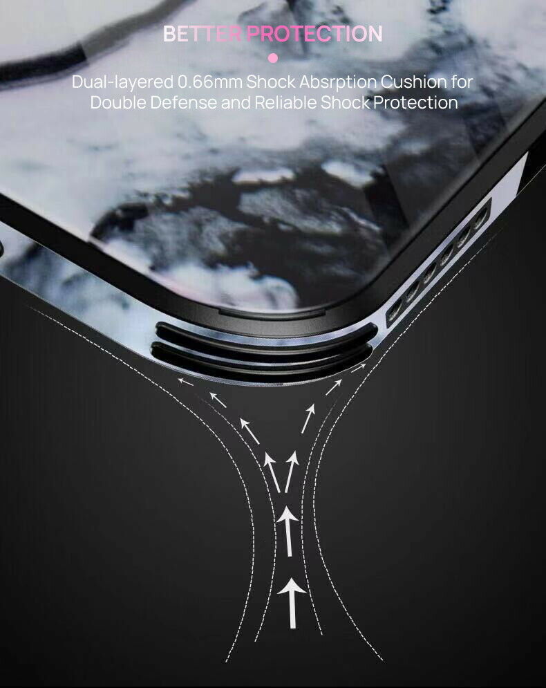 iPhone XS Case Shockproof Tough Glass Marble Soft Cover for Apple