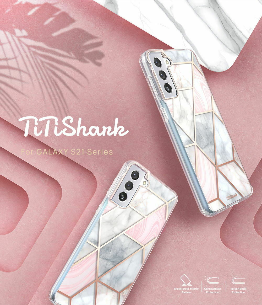 For Galaxy S21 FE  Case Clear Slim Marble Shockproof Cover