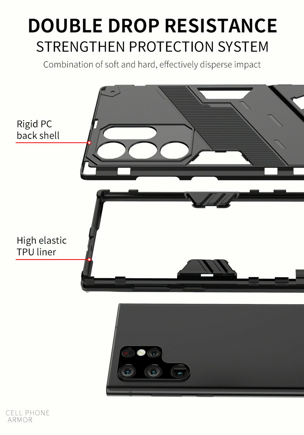 For Galaxy S22 Plus Ultra 5G Stand Case Protector Shockproof Heavy Duty Cover
