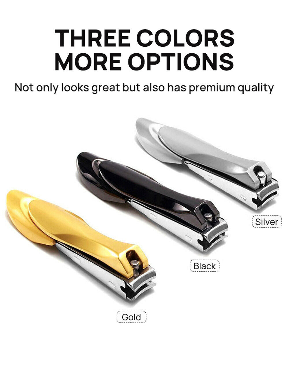 No Splash Toe Nail Clippers Nipper Pedicure Kit Heavy Duty For Thick Nail File