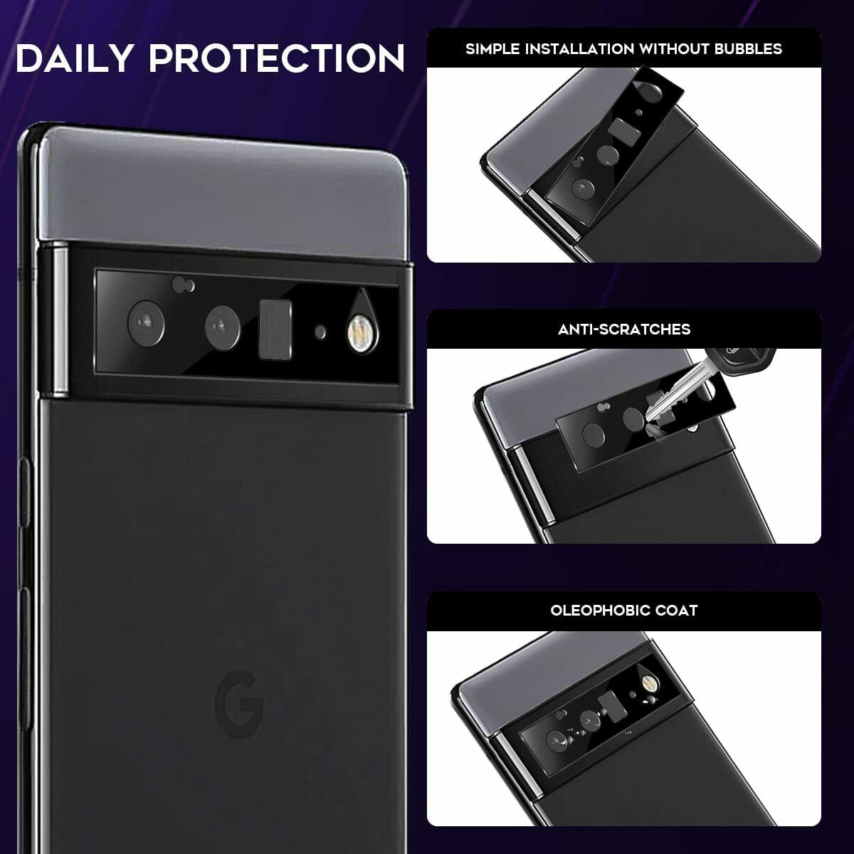 2X For Google Pixel 6 Pro 5G Camera Lens Protector Tempered Glass Metal Cover