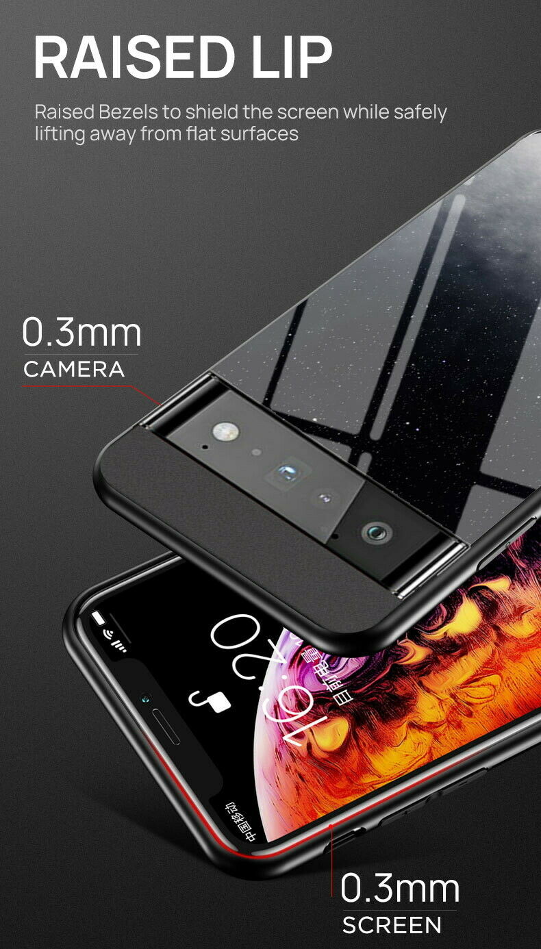 For Google Pixel 6 pro Case Shockproof Marble Temepered Glass Luxury Case Cover