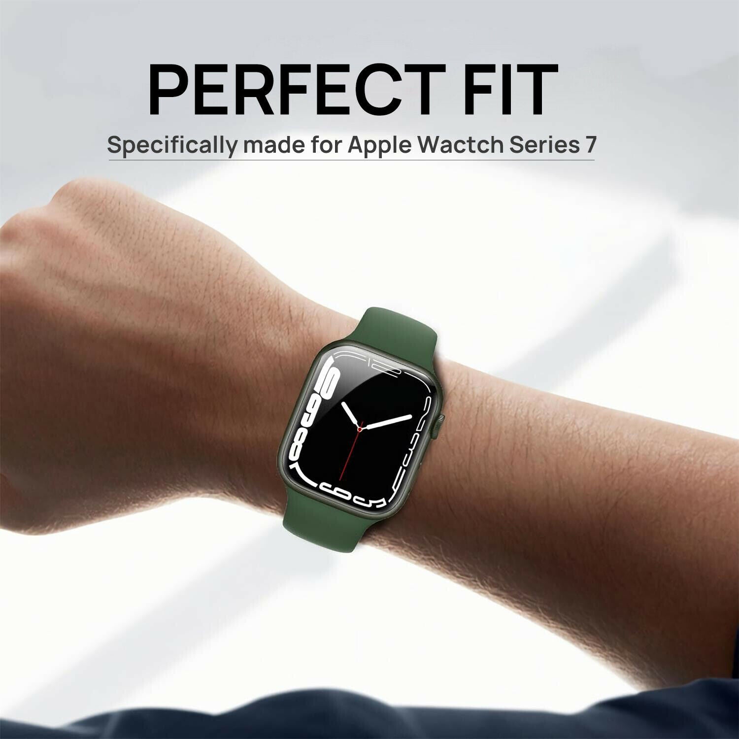 2X Fr Apple Watch 7 6 5 45/41 44/40 Glass Full Cover Case Matte Screen Protector