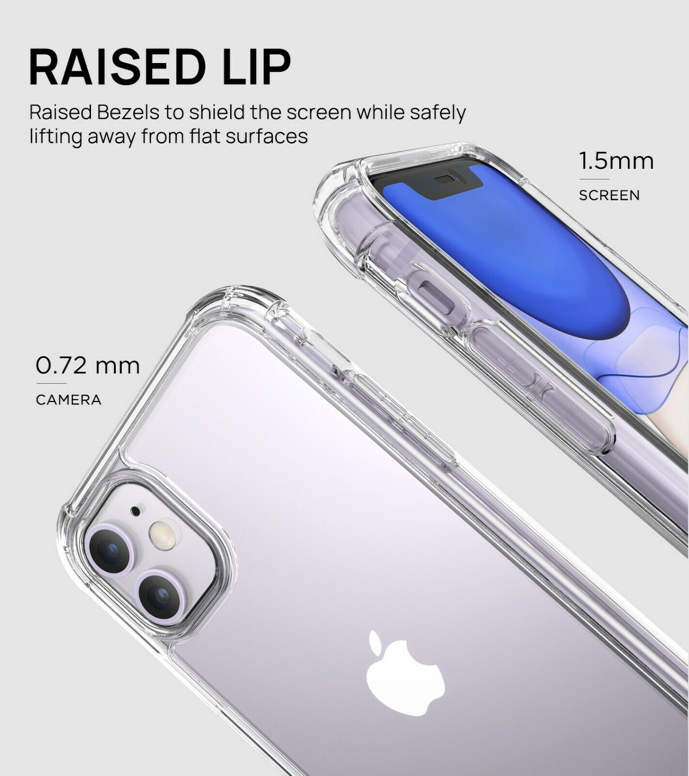 iPhone 11 Pro Case Clear Heavy Duty 2019 Shockproof TPU Hybrid Bumper Cover