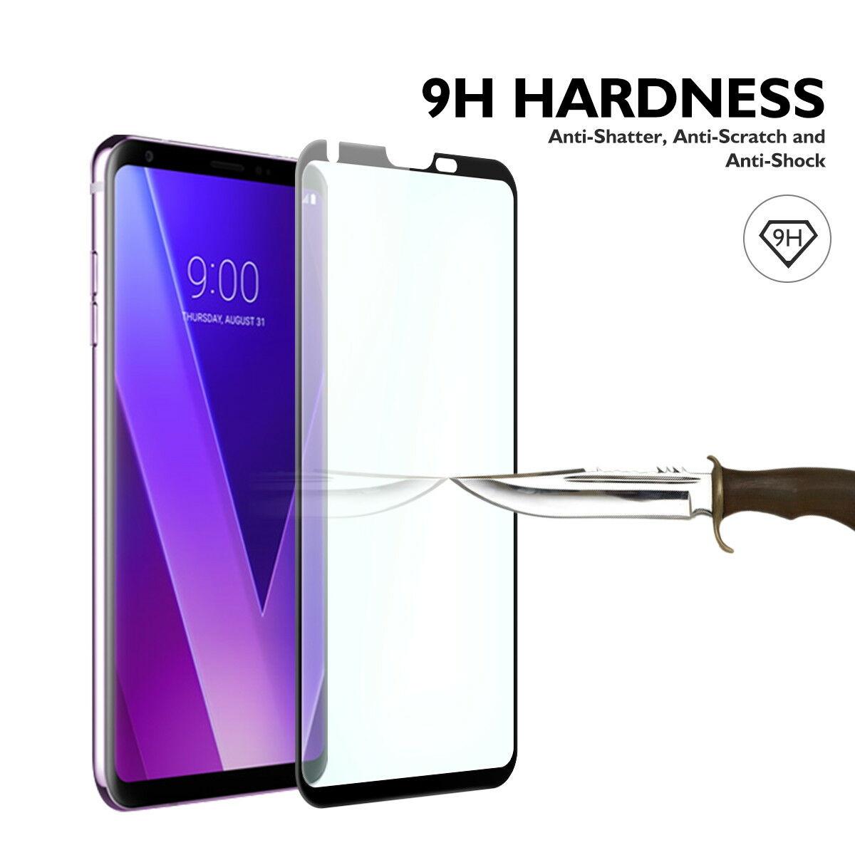 LG V50 MAXSHIELD Full Coverage Tempered Glass Screen Protector