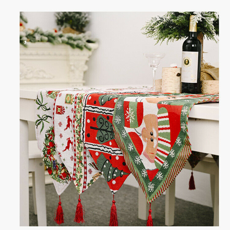 Christmas Table Runner Table Cloth Cover Home Xmas Party Table Decorations