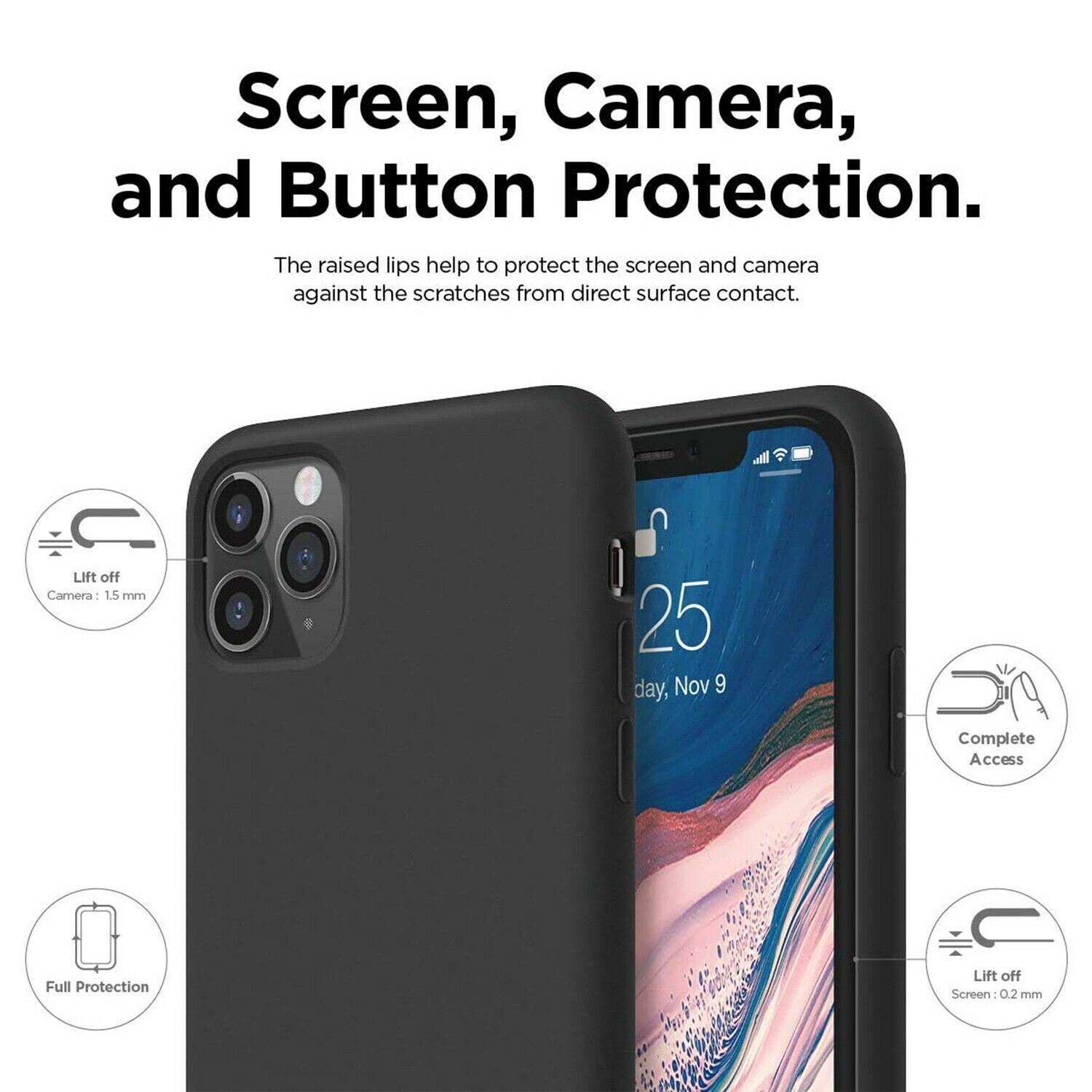 iPhone 11 Pro Case MAXSHIELD Thin Soft Silicone Shockproof Cover for apple