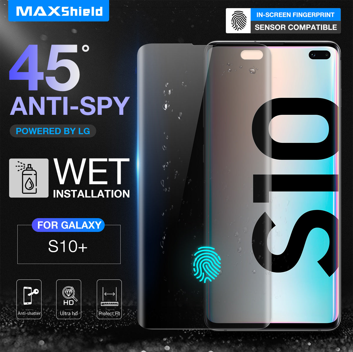 Anti Spy Privacy Film CaseFriendly Screen Protector For Galaxy S10 Plus