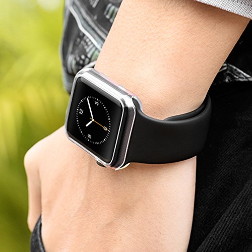 Soft TPU Clear Case Cover + Screen Protector For Apple Watch Series 4 40mm 44mm