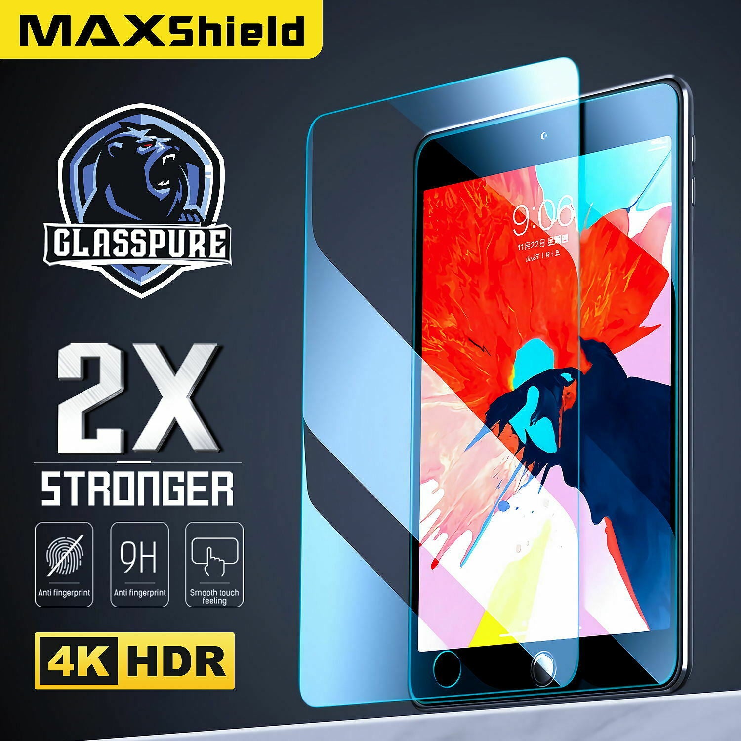 2X For Apple iPad 9th Gen 10.2" 2021 Full Cover Tempered Glass Screen Protector