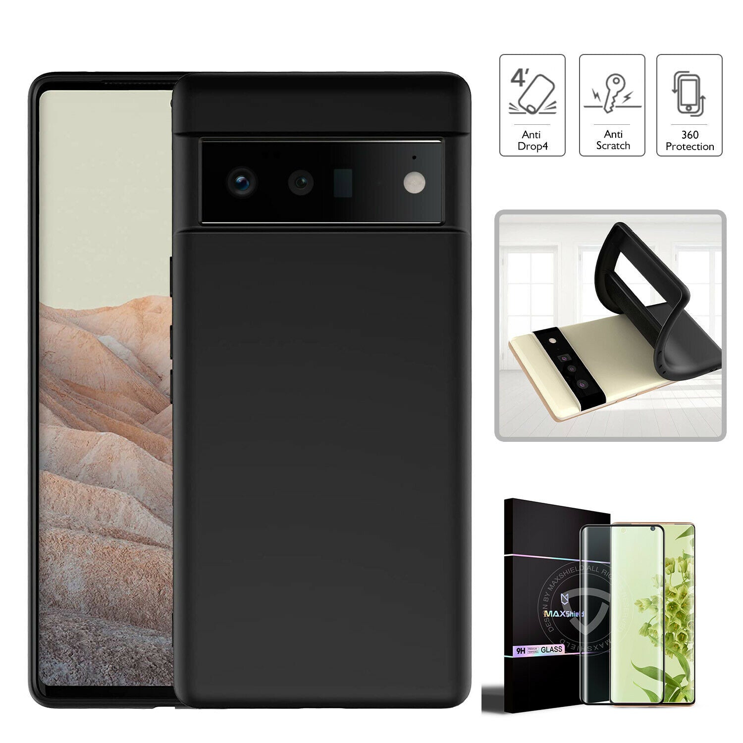 For Google Pixel 6 Pro Case Silicone Matte Shcokproof Soft Cover Screen Protector