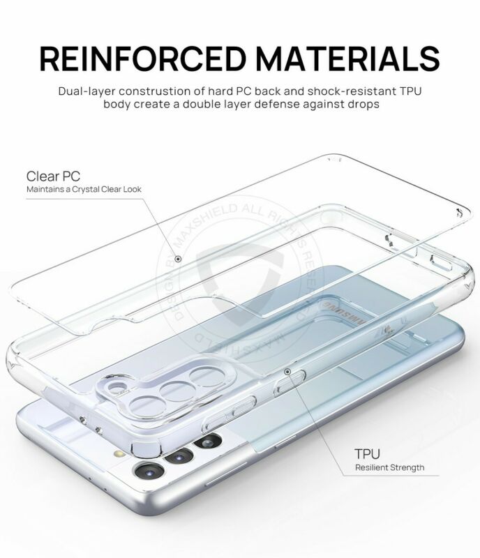 MAXSHIELD For Galaxy S21 Plus Case Heavy Duty Shockproof Clear Slim Cover