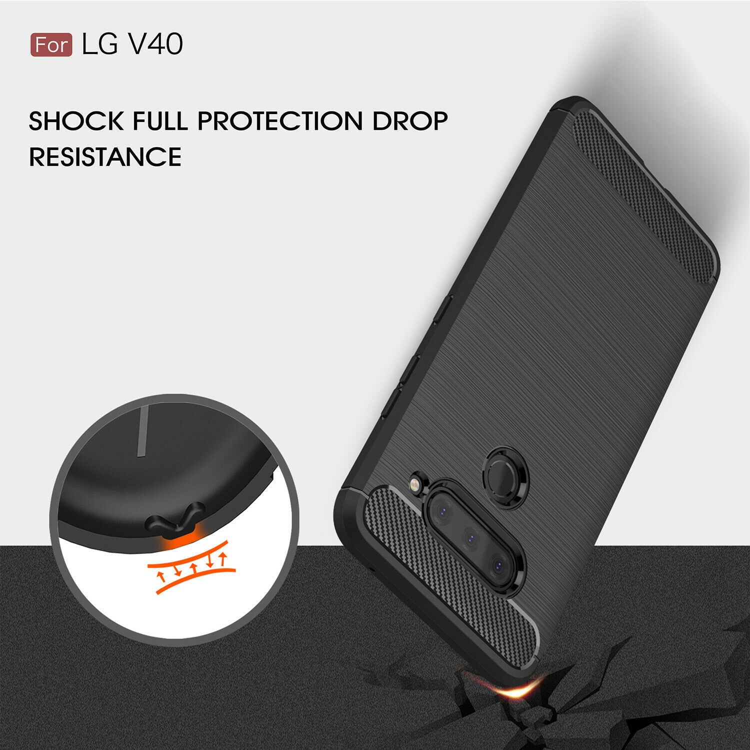 For LG V30 Phone Case Soft TPU Rubber Shockproof Slim Cover