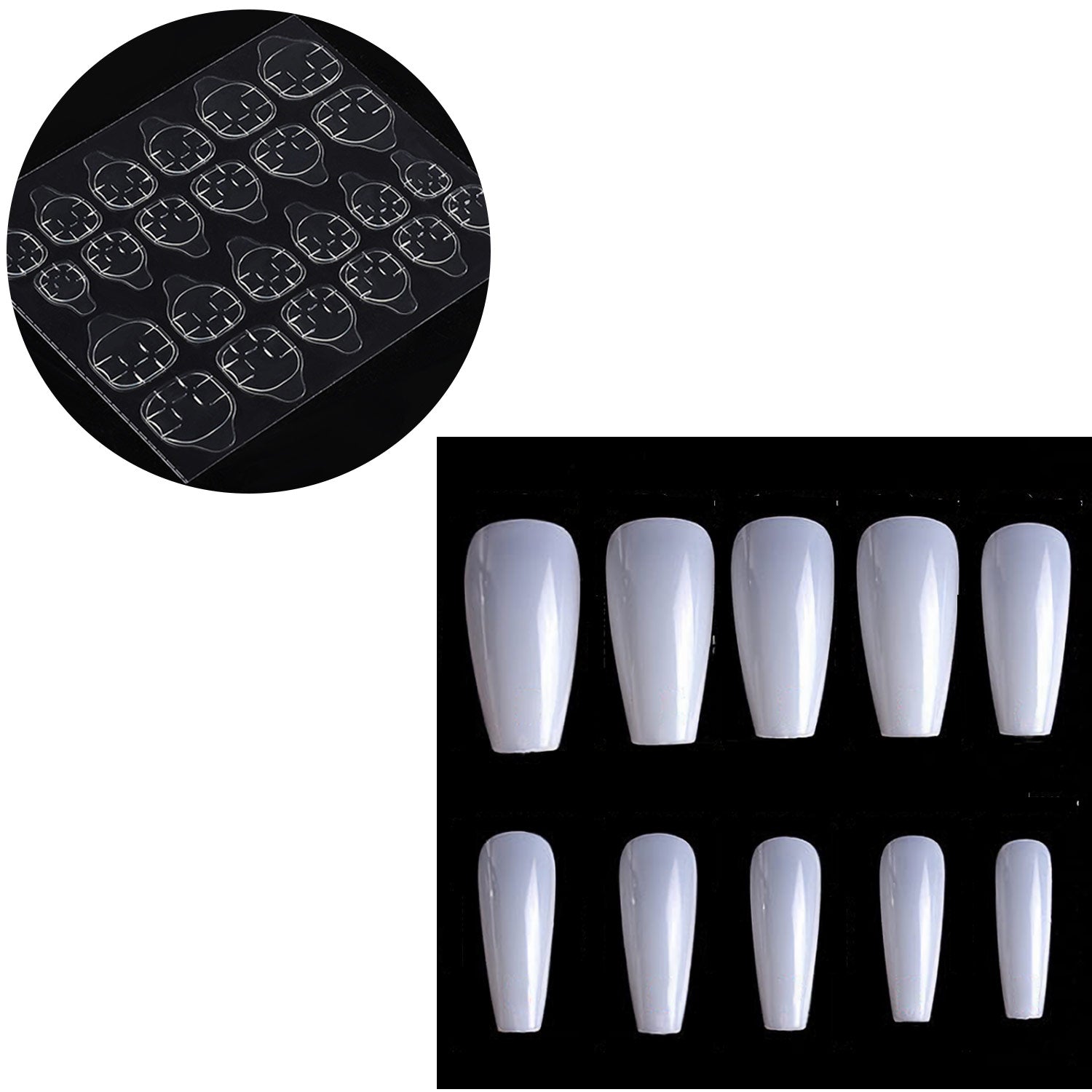 500Pcs Ballerina Nail Coffin Tips Long Art Full Cover Manicure Fake False Nails