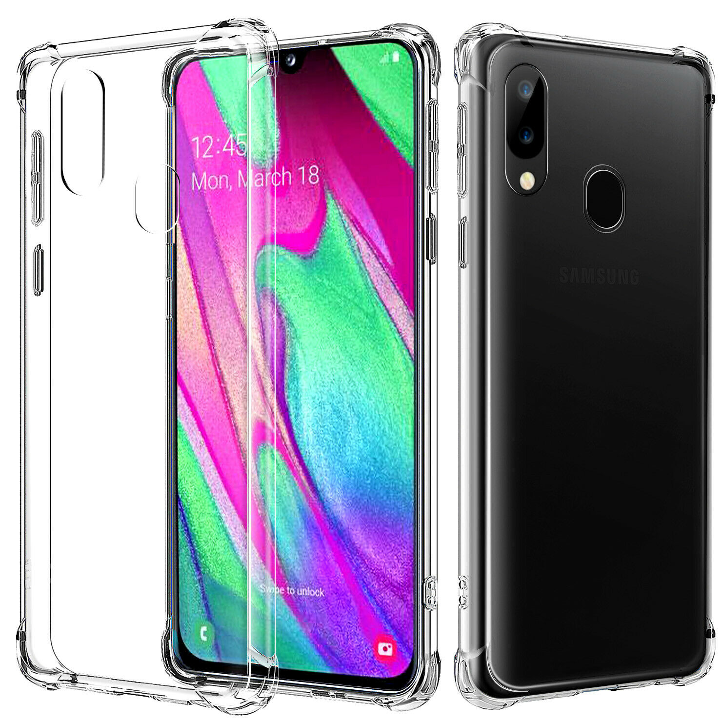 Samsung Galaxy A50 Clear Case Shockproof Gel Heavy Duty Tough Cover