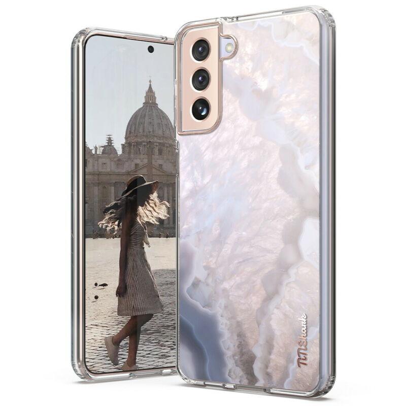 For Samsung Galaxy S21 5G Case Clear Slim Marble Shockproof Cover