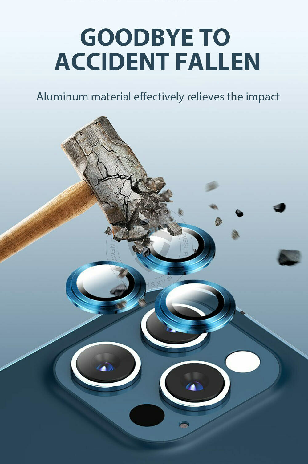 For Apple iPhone 11 Camera Lens Metal Ring Tempered Glass Protector