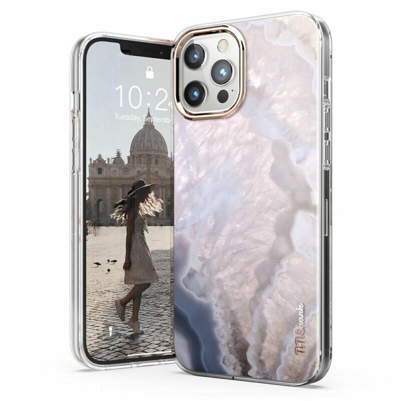 For Apple iPhone 12 6.1" Case Clear Slim Stylish Marble Shockproof Cover
