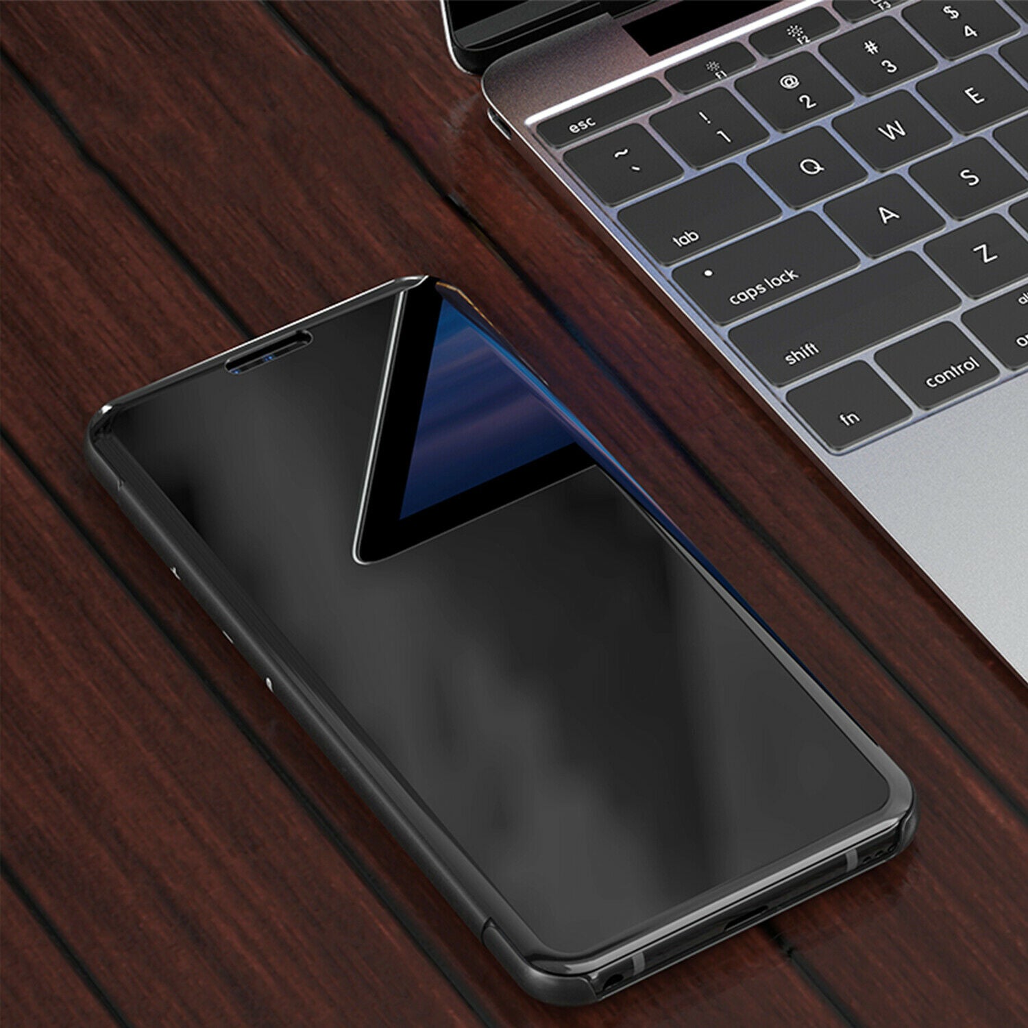 For LG V40 Case Luxury Ultra Slim Mirror View Thin Flip Stand Cover