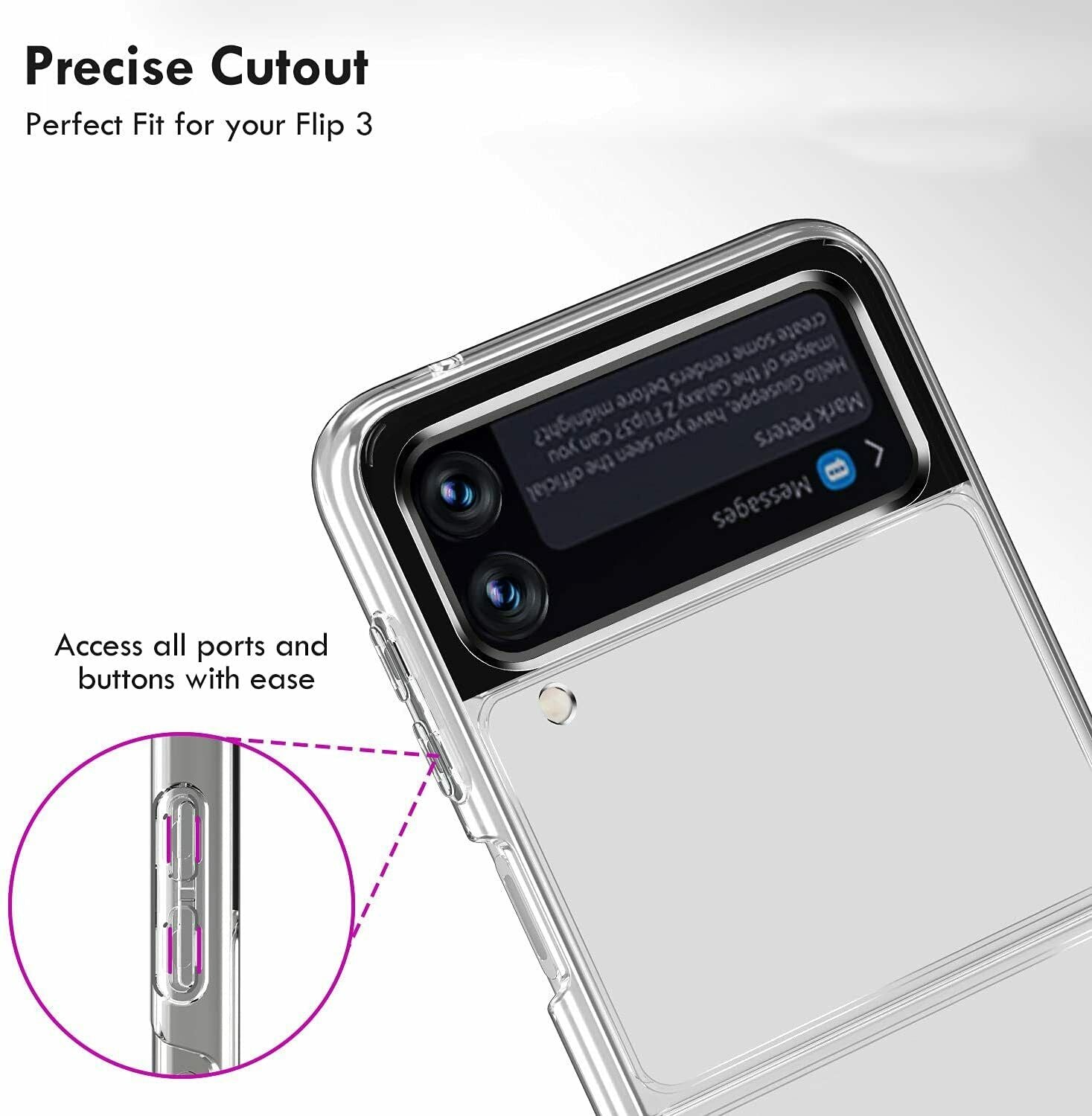 For Galaxy Z Flip 3 5G Case Shockproof Clear Slim Cover Case Screen Pro