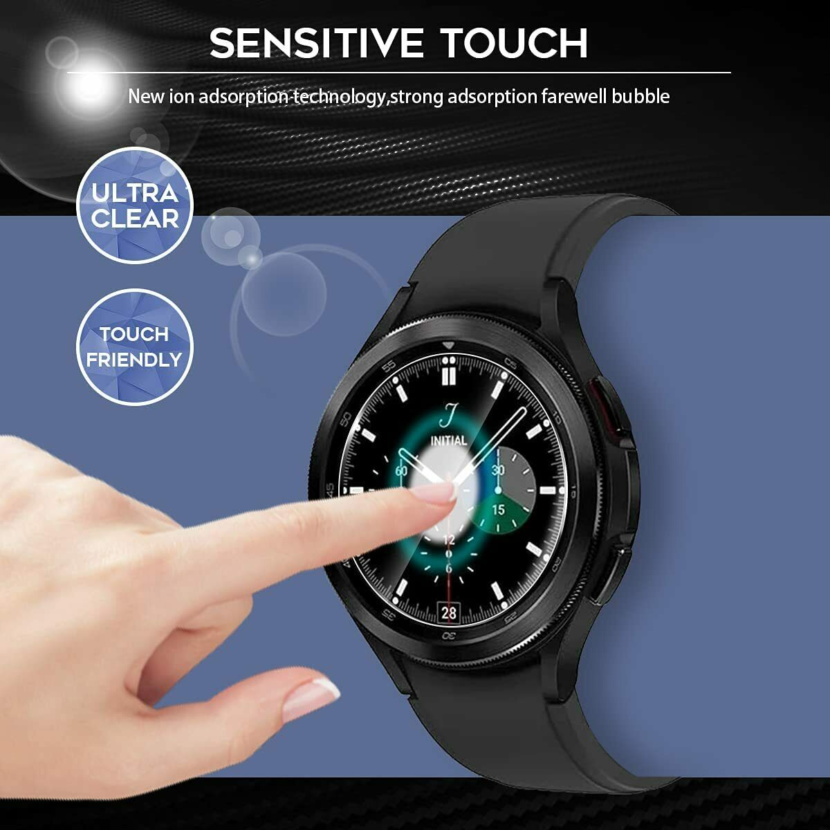 MaxShield Screen Protector for Galaxy Watch 4 Classic 40 42 44 46 Tempered Glass