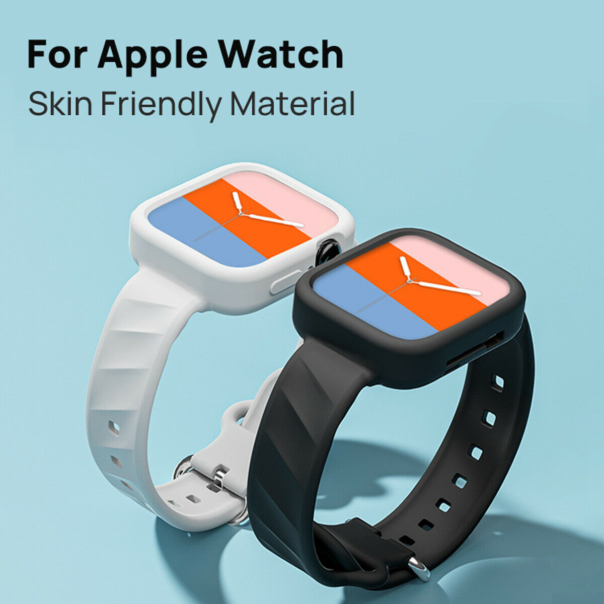 For Apple Watch iWatch Series SE 6 5 4 3 38/42mm Silicone Strap Case Cover Band