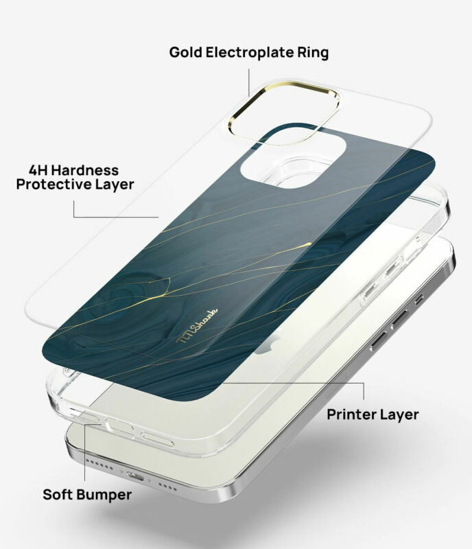 For Apple iPhone 12 Pro Max 6.7" Case Clear Slim Stylish Marble Shockproof Cover