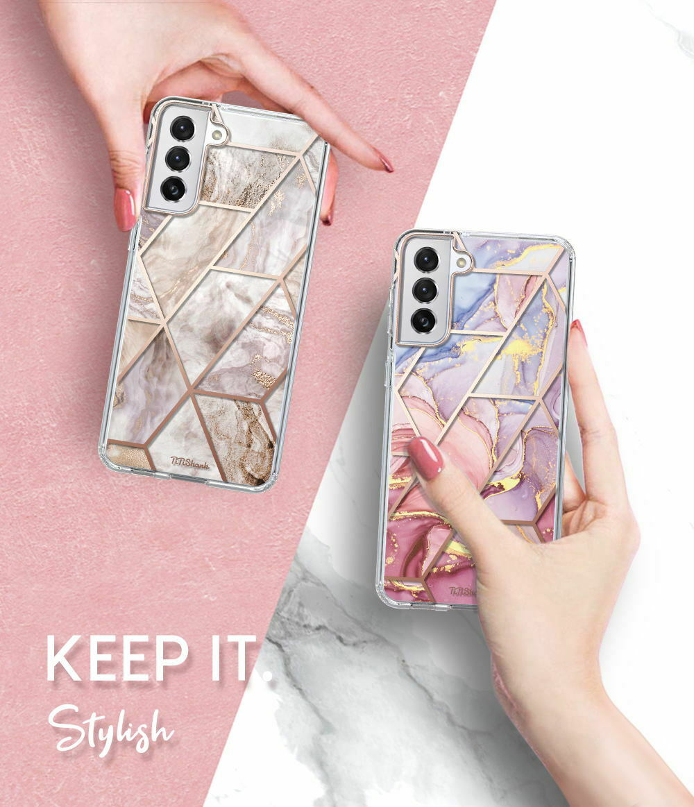 For Galaxy S21 FE  Case Clear Slim Marble Shockproof Cover