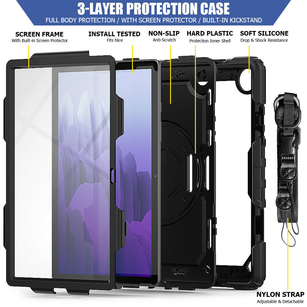 For Galaxy Tab A7 Lite 8.7 10.4 T220 T505 Shockproof Heavy Duty Stand Case Cover