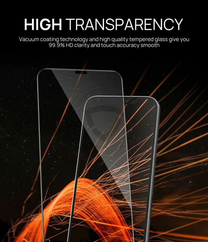 2 Pack For iPhone 12 Pro Full Coverage Tempered Glass Screen Protector