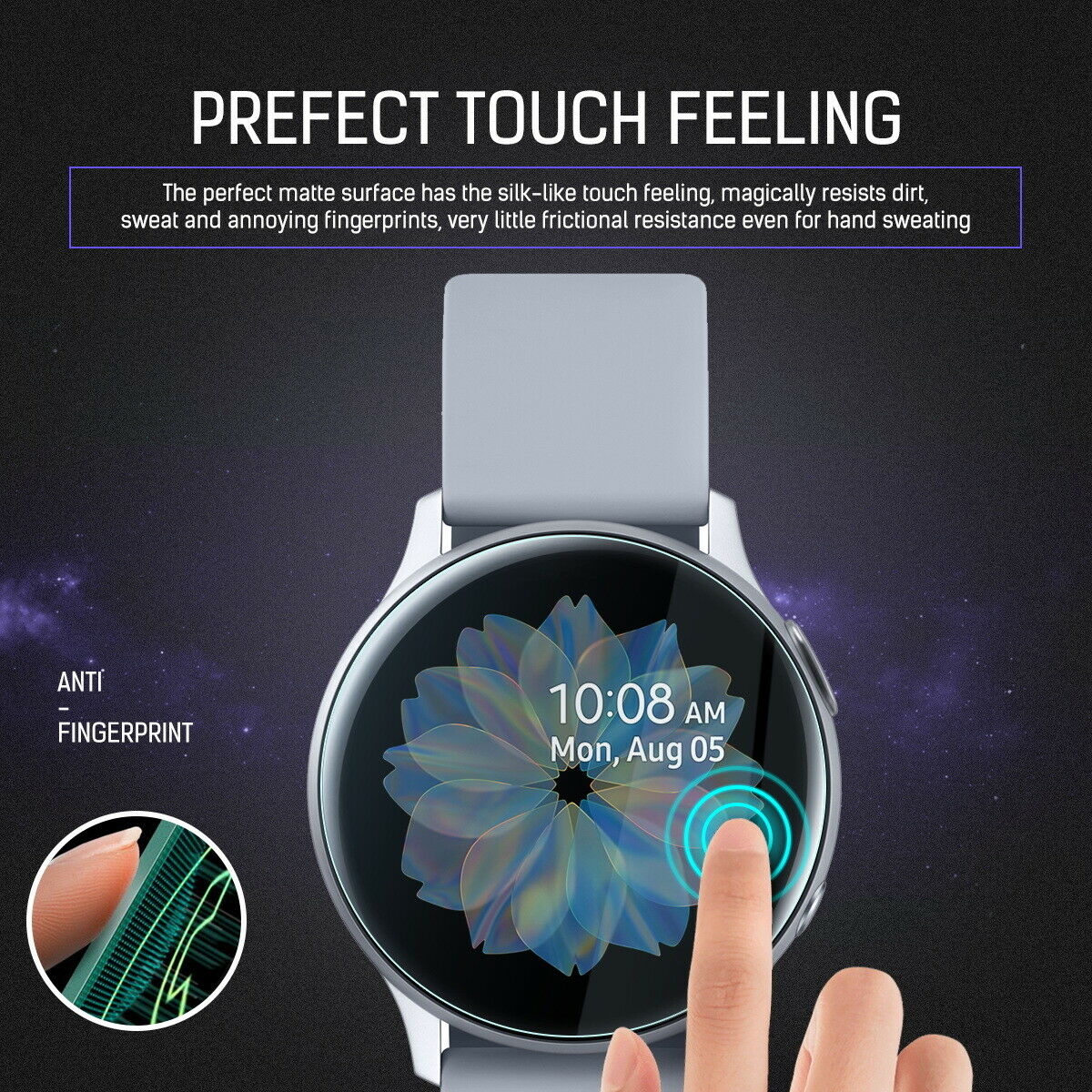 Maxsheld Samsung Galaxy Watch Active 2 40mm Full Coverage Waterproof Screen Protector