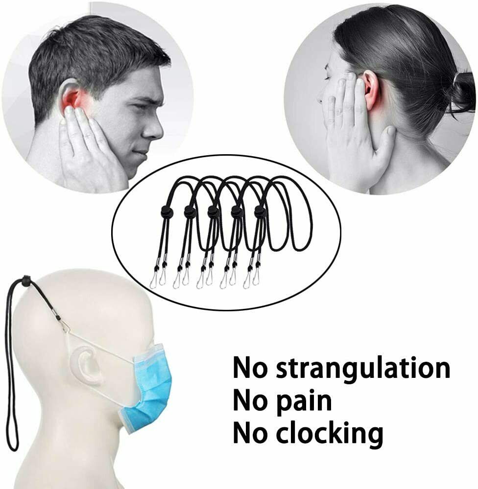 5X Adjustable Face Mask Chain Lanyard Ear Hook Strap Holder Extension Ear Saver