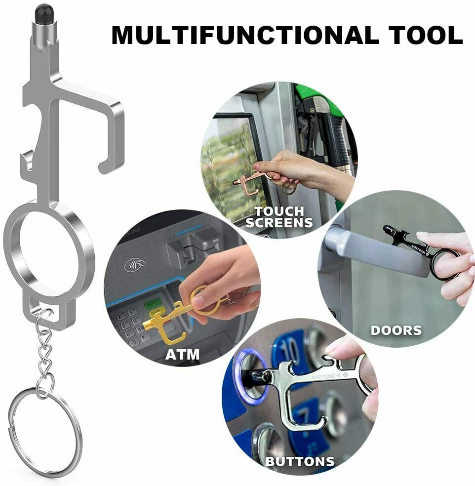Key Chain No Touch Door Opener Handle Contactless Handle Touchscreen Stylus Grip