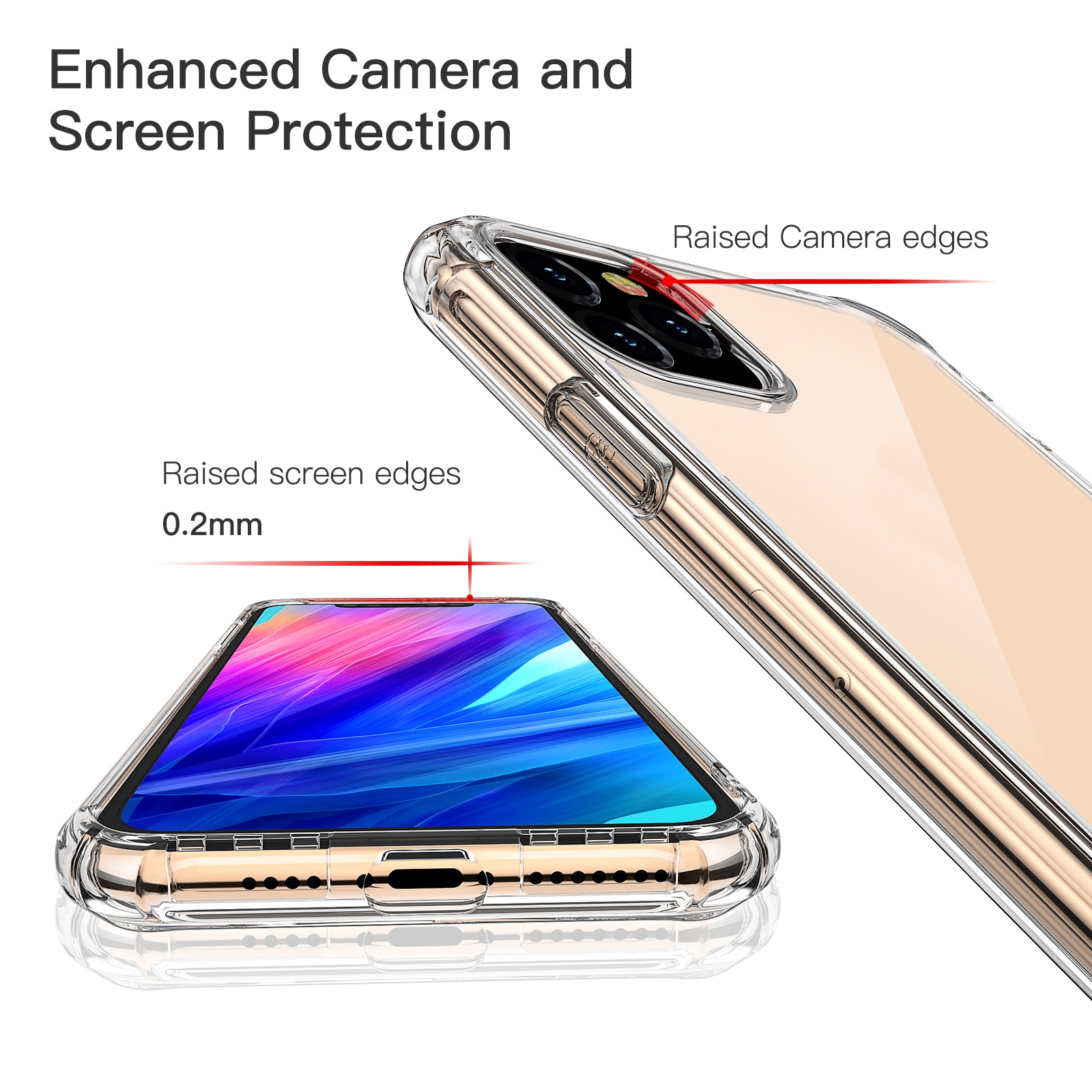 iPhone XI 11 Pro  Case Clear Heavy Duty 2019 Shockproof TPU Bumper Cover