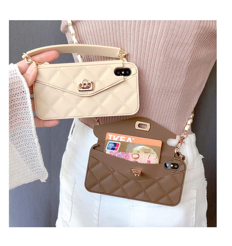 iPhone 8 Case Shoulder Strap Card Wallet Silicone Cover