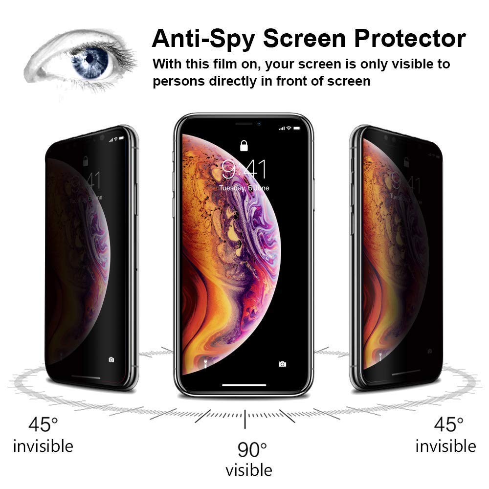 ANTI-SPY PRIVACY TEMPERED GLASS SCREEN PROTECTOR FOR Apple iPhone 11 Pro 5.8"