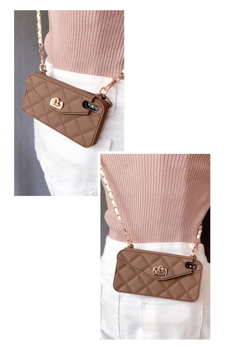 iPhone 7 Case Shoulder Strap Card Wallet Silicone Cover